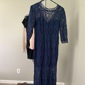 Navy Blue Lace Lulus Dress